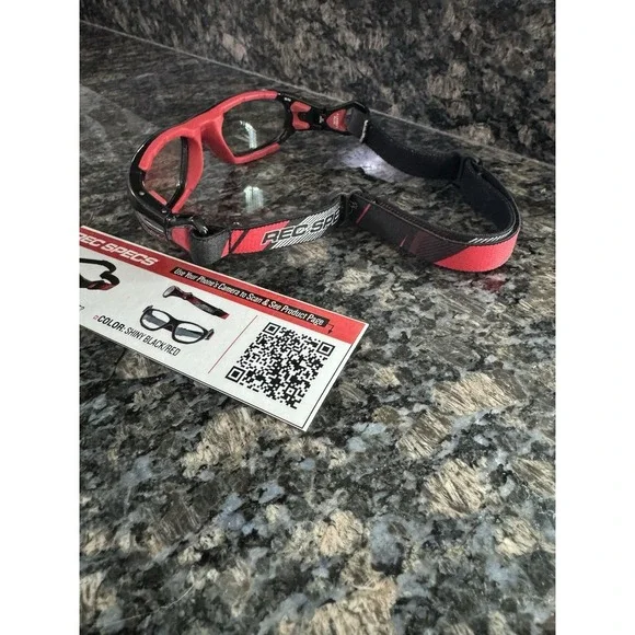 Rec Specs Athletic Goggles Frames RS-41. Red Black. New With Strap